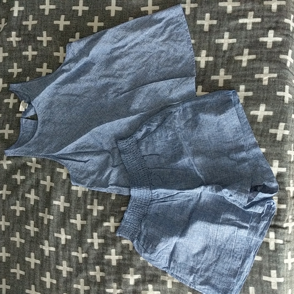 A new day linen tank and short set